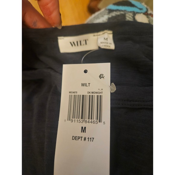 Wilt DK Midnight Blue Asymmetrical Hem Tunic Top Size M - Picture 4 of 6